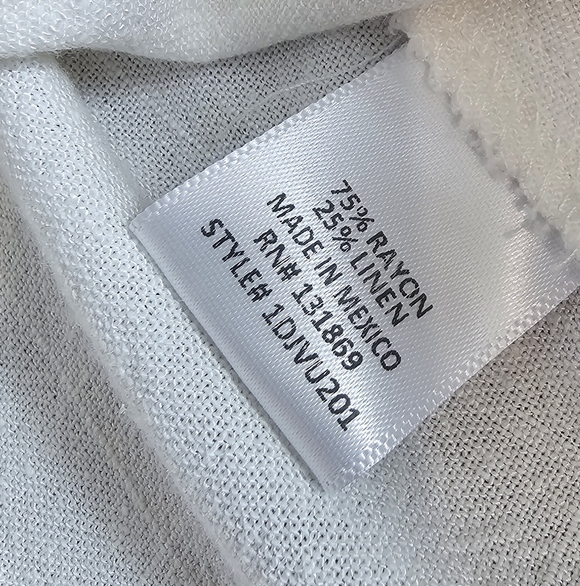 NWT White Lace-Trimmed Linen Vest - Versatile. Sz Medium (Tagged L) - Picture 7 of 7